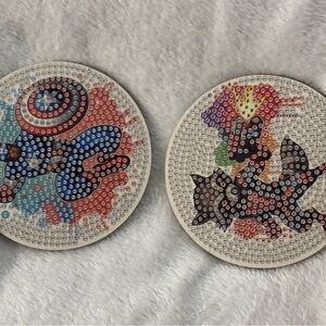 6-6. Colorful Superhero Diamond Art Coasters